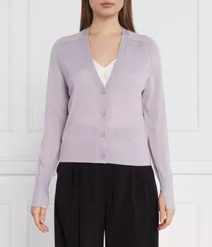 Кардиган Calvin Klein тонкий на пуговицах, фиолетовый