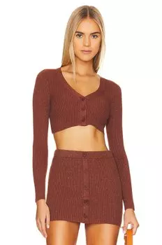 Кардиган Camila Coelho Alena Metallic Micro, коричневый