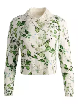 Кардиган Carson с кружевным воротником Alice + Olivia, нейтральный