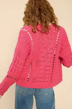 Кардиган Casey крючком White Stuff, розовый