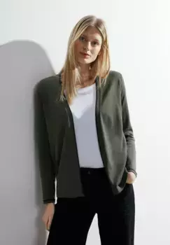 Кардиган Cecil, открытый и вязаный, хаки