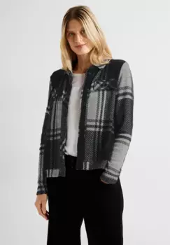 Кардиган Cecil с полосками из перьевой пряжи, черный