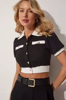 Кардиган - Черный - Классический крой Happiness stanbul, черный