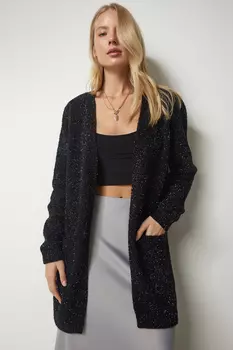 Кардиган - Черный - Классический крой Happiness stanbul, черный