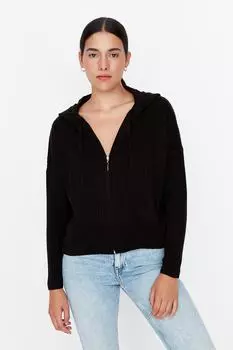 Кардиган - Черный - Классический крой Trendyol, черный