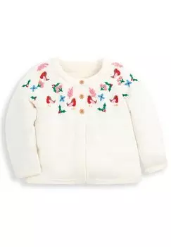 Кардиган Christmas Embroidered JoJo Maman Bb, цвет cream