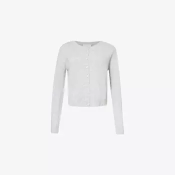 Кардиган Clara с круглым вырезом из переработанного кашемира и смеси кашемира Reformation, серый