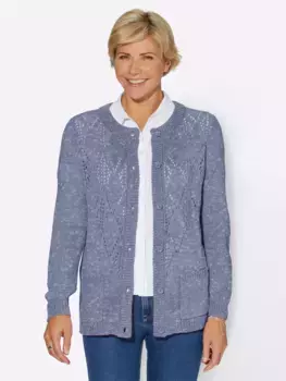 Кардиган Classic Basics с бриллиантами, синий