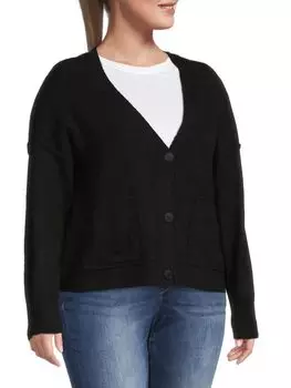 Кардиган Cliché плюс из меланжевой ткани, черный