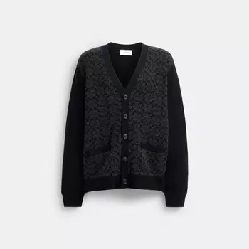Кардиган Coach Signature Knit Cardigan, черный