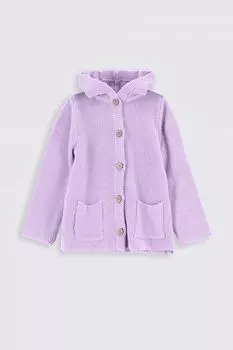 Кардиган Coccodrillo фиолетовый с капюшоном и ушками
