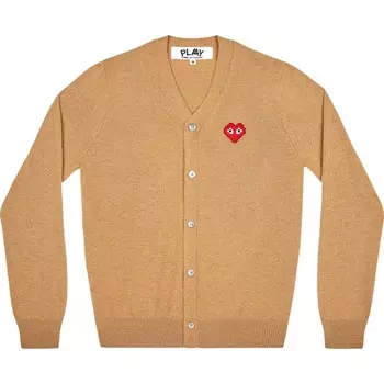 Кардиган Comme des Garons Play Heart, светло-коричневый