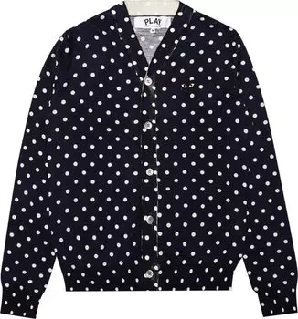 Кардиган Comme des Garçons Play Polka Dot Cardigan With Black Heart 'Navy', синий