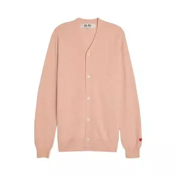 Кардиган Comme Des Garons Comme des Garons PLAY Small Heart Cardigan, розовый