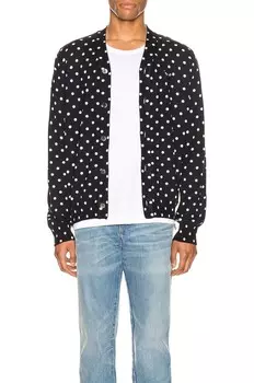 Кардиган Comme des Garons Dot Print Wool With Black Emblem, цвет Navy & Natural