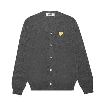 Кардиган Comme des Garons PLAY Gold Heart, цвет Серый