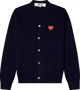 Кардиган Comme des Garons PLAY Wide Fit Heart Patch Cardigan Navy, синий