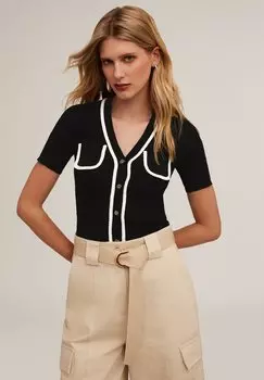 Кардиган CON BORDI A TRECCIA Motivi, черный