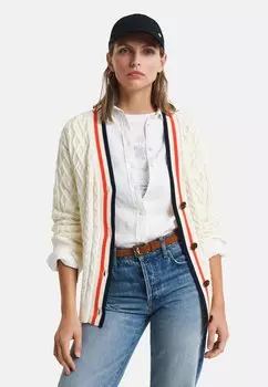 Кардиган CONTRAST CABLE GANT, кремовый