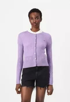 Кардиган CREW NECK CARDIGAN Tommy Jeans, сиреневый