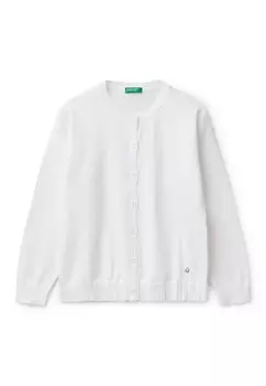 Кардиган CREW NECK United Colors of Benetton, белый