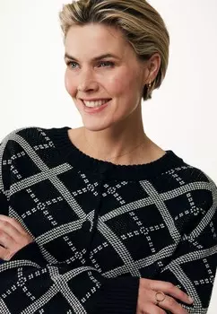 Кардиган CREW NECK WITH ARGYLE PATTERN Mexx, черный