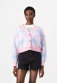 Кардиган CROP ARGYLE Tommy Jeans, розовый