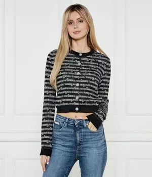 Кардиган Cropped fit Tommy Jeans, черный