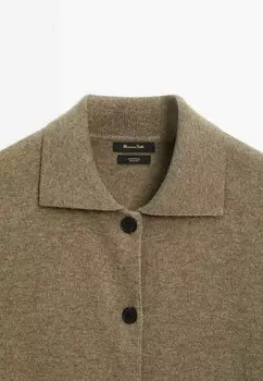 Кардиган CROPPED Massimo Dutti, зеленый