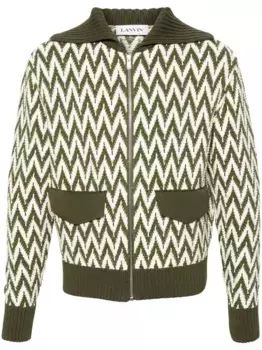 Кардиган Curb с узором в елочку Lanvin, зеленый