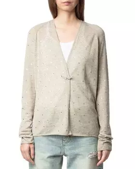 Кардиган Daffy Cashmere с отделкой Zadig & Voltaire, серый