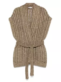Кардиган Dazzling Brunello Cucinelli, коричневый