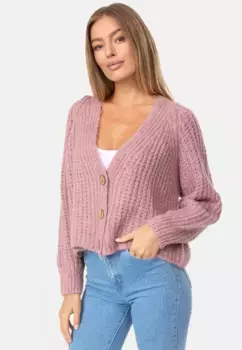 Кардиган Decay с женственным V-образным вырезом, розовый