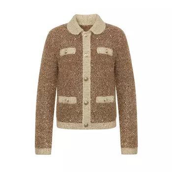 Кардиган Deep Breath из пайеток, коричневый