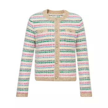 Кардиган Deep Breath в полоску с золотыми и серебряными пуговицами, цветные полосы