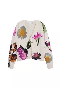 Кардиган Desigual с цветочным принтом, бежевый