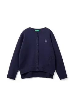 Кардиган DETAILING AND SWAROVSKY LOGO United Colors of Benetton, синий