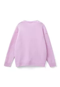 Кардиган DETAILING AND SWAROVSKY LOGO United Colors of Benetton, сирень