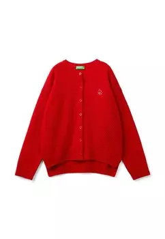 Кардиган DETAILING AND SWAROVSKY LOGO United Colors of Benetton, красный