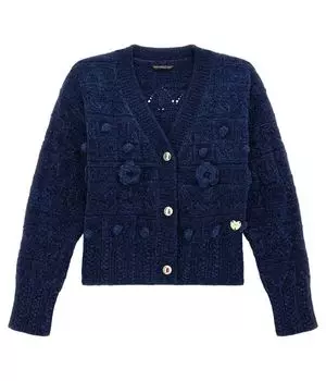 Кардиган детский Guess на пуговицах декорированный, синий