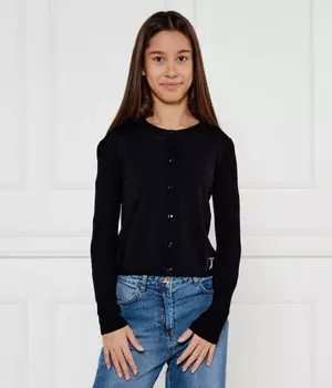 Кардиган детский Patrizia Pepe из вискозы на пуговицах, черный