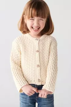 Кардиган для девочки крючком River Island, бежевый