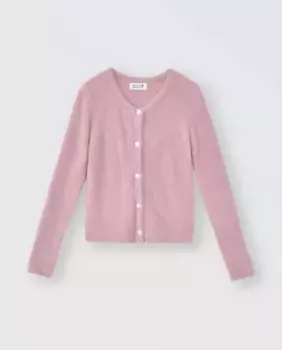 Кардиган для девочки с длинными рукавами из ткани Тедди Mini Molly, розовый