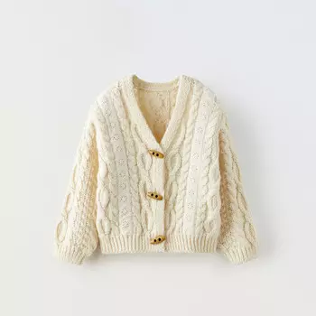 Кардиган для девочки Zara Lace Trim , экрю