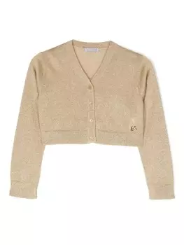 Кардиган Dolce & Gabbana Kids с блестками и V-образным вырезом, золотой