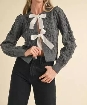 Кардиган Dreamy Bow в сером цвете &merci, серый