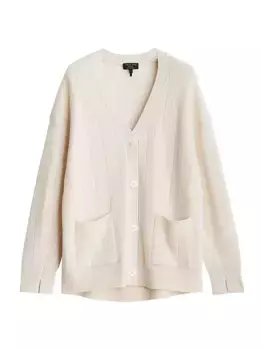 Кардиган Durham с узором «в елочку» Rag & Bone, слоновая кость