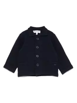 Кардиган Emporio Armani Kids в рубчик, синий