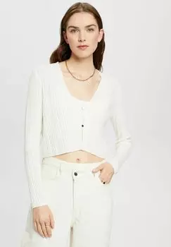Кардиган Esprit Verkrzter Mit Muster, светло-бежевый