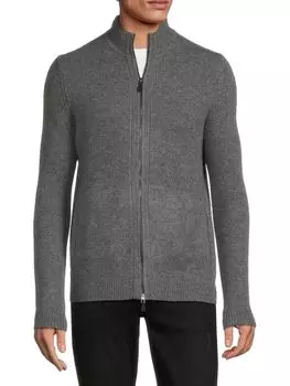 Кардиган Essential из 100 % кашемира на молнии Saks Fifth Avenue, цвет Stone Grey